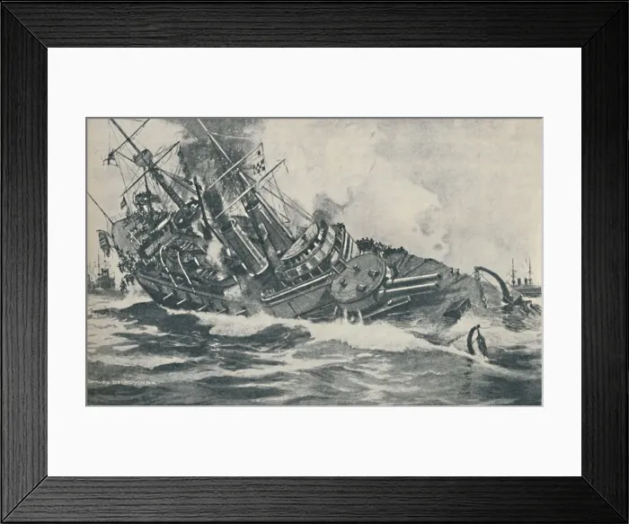 Framed Print : Last Moments of the Sinking Battleship HMS Victoria, 1893, 1937 Framed Print : Last Moments of the Sinking Battleship HMS Victoria, 1893, 1937