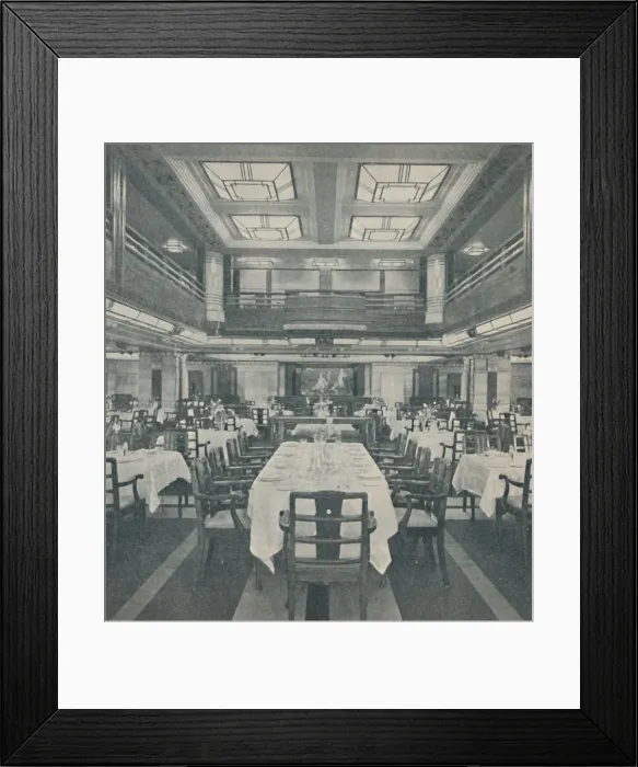 Framed Print : First-Class Dining Saloon in the Queen of Bermuda, 1937 Framed Print : First-Class Dining Saloon in the Queen of Bermuda, 1937