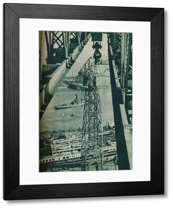 Framed Print : Seen from a crane, the River Clyde has appearance of a long narrow dock basin, 1937 Framed Print : Seen from a crane, the River Clyde has appearance of a long narrow dock basin, 1937