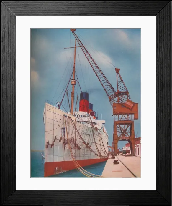 Framed Print : One of the Most Popular Transatlantic Liners, the Mauretania at Southampton, 1937 Framed Print : One of the Most Popular Transatlantic Liners, the Mauretania at Southampton, 1937