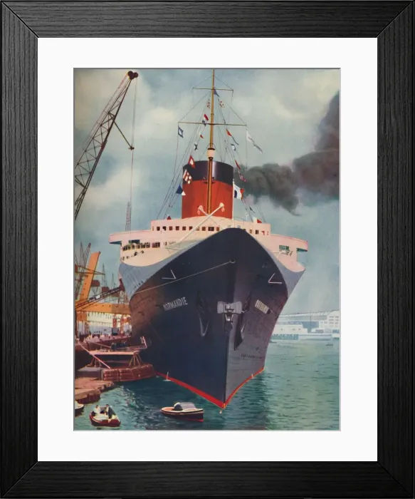 Framed Print : One of the Worlds Great Ships. The French liner Normandie, 1937 Framed Print : One of the Worlds Great Ships. The French liner Normandie, 1937