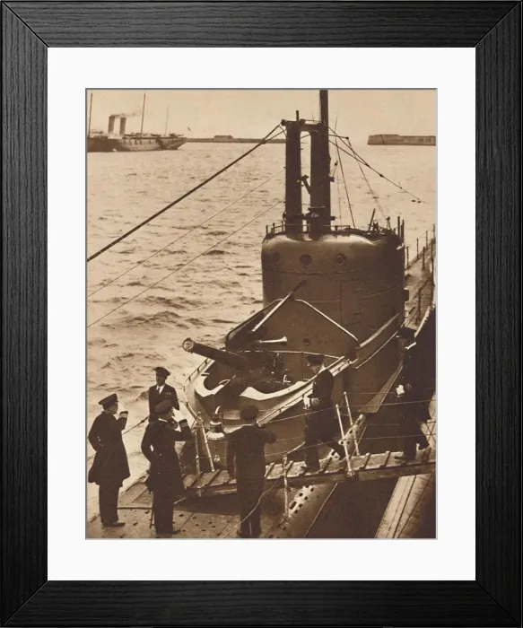 Framed Print : Home Fleet Visit - King Edward boards submarine Narwhal, 1936 (1937) Framed Print : Home Fleet Visit - King Edward boards submarine Narwhal, 1936 (1937)