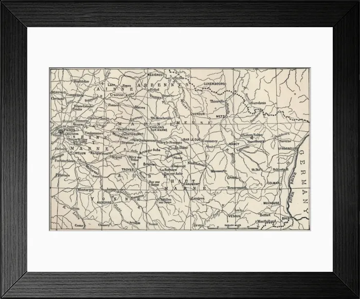 Framed Print : Map of the Field of Operations in 1814, (1896) Framed Print : Map of the Field of Operations in 1814, (1896)