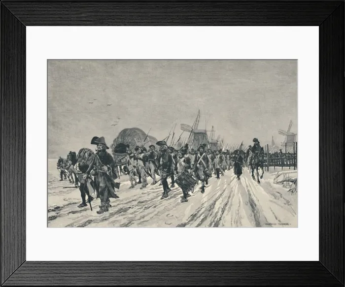 Framed Print : The Conquest of Holland, 1795, (1896). Artist: JW Evans Framed Print : The Conquest of Holland, 1795, (1896). Artist: JW Evans