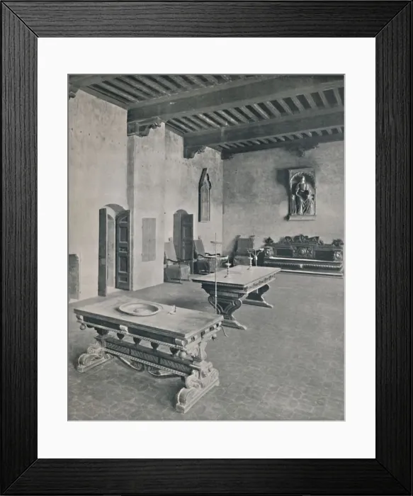 Framed Print : Interior Palazzo Davanzati, Florence. With Two 16th Century Tables, 1928 Framed Print : Interior Palazzo Davanzati, Florence. With Two 16th Century Tables, 1928