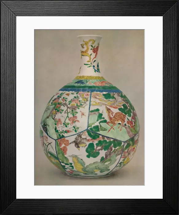 Framed Print : Chinese Porcelain Bottle in Enamel Famille Verte. Period of K Ang His, 1662-1722, (1928) Framed Print : Chinese Porcelain Bottle in Enamel Famille Verte. Period of K Ang His, 1662-1722, (1928)