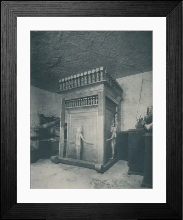 Framed Print : Richly Carved Canopic Shrine Glittering with Gold, c1935. Artist: Harry Burton Framed Print : Richly Carved Canopic Shrine Glittering with Gold, c1935. Artist: Harry Burton