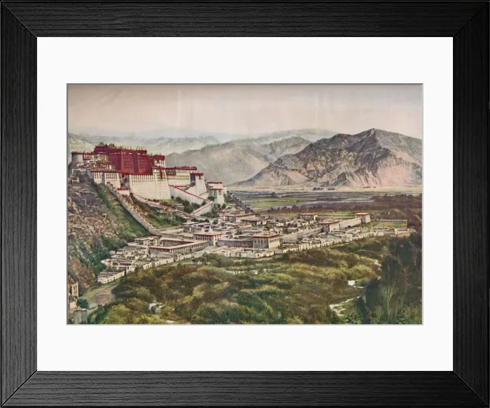 Framed Print : Frowning Cliffs of Lihasas Red-Walled Palace Set Perfectly On Its Hill, c1935 Framed Print : Frowning Cliffs of Lihasas Red-Walled Palace Set Perfectly On Its Hill, c1935
