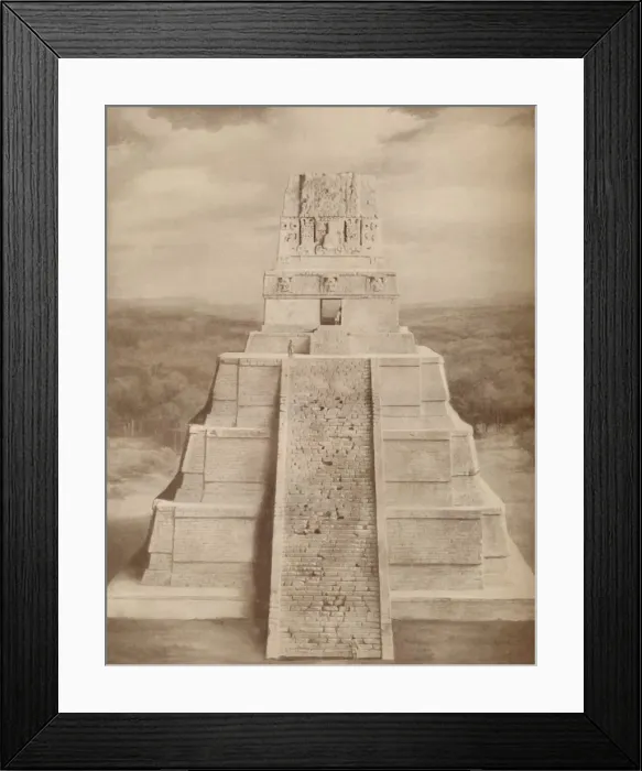 Framed Print : Reconstructed Model of a Magnificent Maya Temple Pyramid at Tikal, c1935 Framed Print : Reconstructed Model of a Magnificent Maya Temple Pyramid at Tikal, c1935