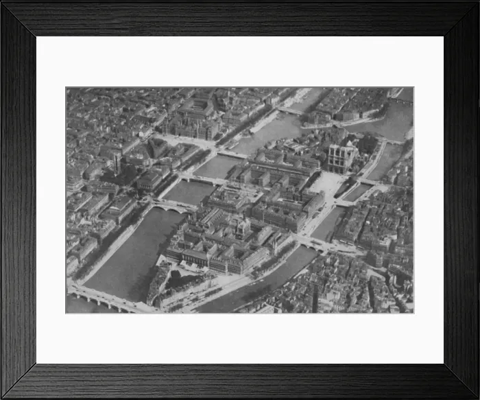 Framed Print : The Ancient Island Heart of Paris With Its Nine Bridges Seen From The Air, c1935 Framed Print : The Ancient Island Heart of Paris With Its Nine Bridges Seen From The Air, c1935