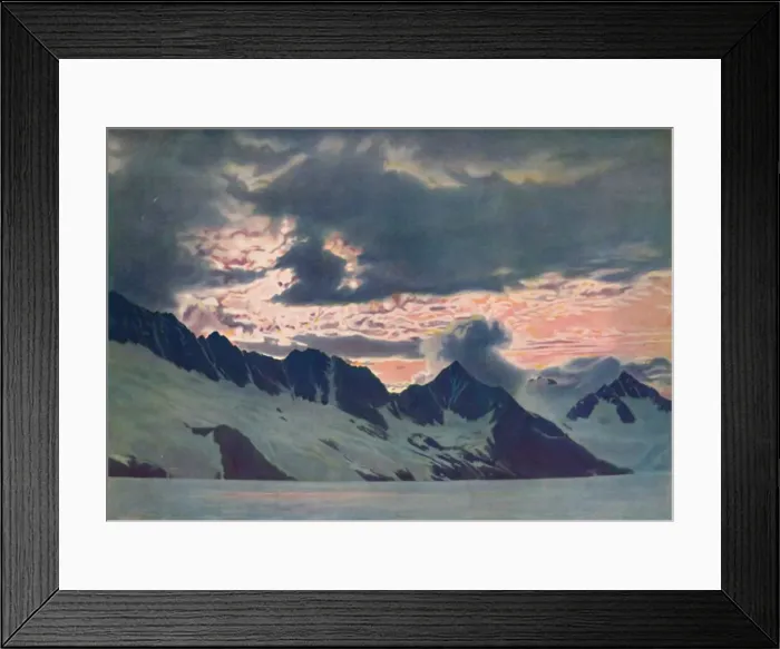 Framed Print : In the Wake of the Dawn: Green Mists Seen on Alpine Peak and Valley, c1935 Framed Print : In the Wake of the Dawn: Green Mists Seen on Alpine Peak and Valley, c1935