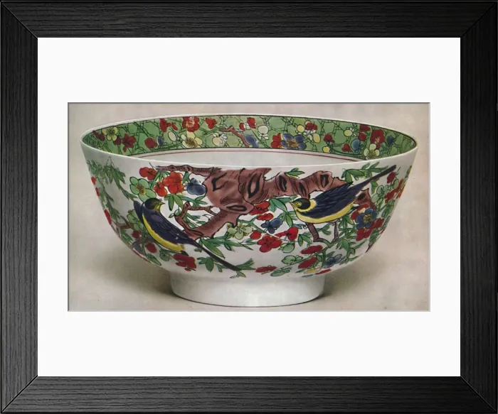 Framed Print : Chinese Porcelain Bowl. Famille Verte. Period of K Ang Hsi, 1662-1722, (1928) Framed Print : Chinese Porcelain Bowl. Famille Verte. Period of K Ang Hsi, 1662-1722, (1928)