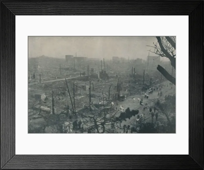 Framed Print : Tokyos Smouldering Plain of Wreckage and Ashes, c1935
