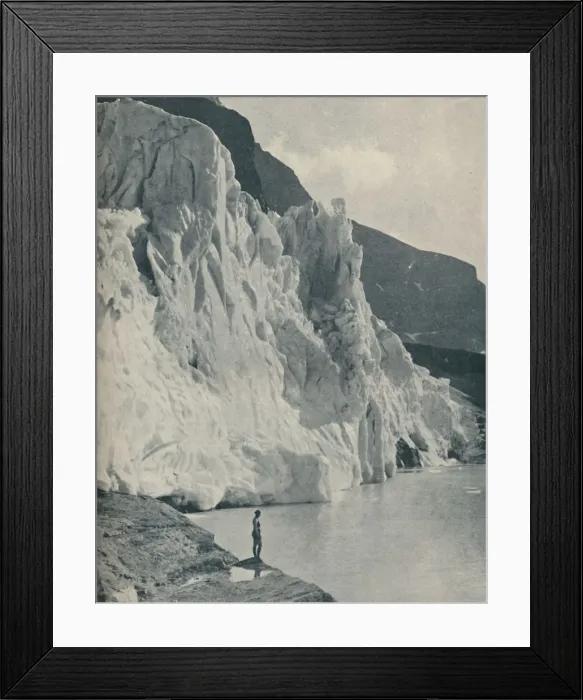 Framed Print : Tumbling Glacier and Berg Lake on Canadas Loftiest Mountain, c1935. Artist: Mondiale Framed Print : Tumbling Glacier and Berg Lake on Canadas Loftiest Mountain, c1935. Artist: Mondiale