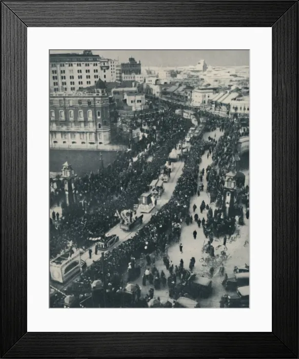 Framed Print : Celebrating the Birth of the New Tokyo with Processional Rites, c1935. Artist: Wide World Photos