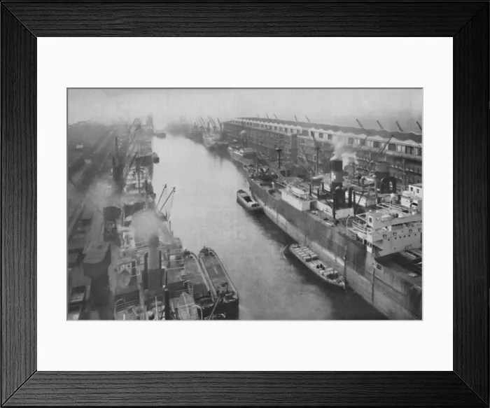 Framed Print : A Great Dockland of the North, Thirty-Four Miles from Sea and Yet a Port, c1935 Framed Print : A Great Dockland of the North, Thirty-Four Miles from Sea and Yet a Port, c1935