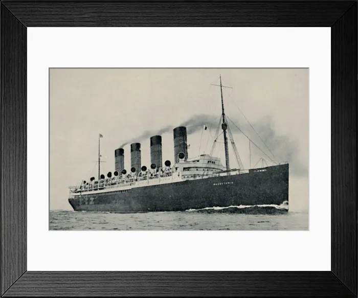 Framed Print : Maurtania: Great Britains Fastest Greyhound of the Atlantic, c1935 Framed Print : Maurtania: Great Britains Fastest Greyhound of the Atlantic, c1935