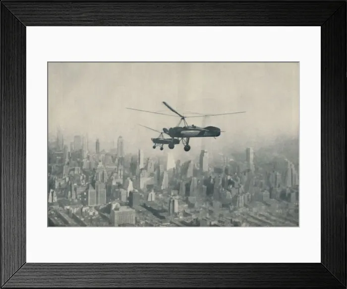 Framed Print : Solution of Aerial Transport Problems in Cities: Aeroplanes That Require No Aerodromes, c1935 Framed Print : Solution of Aerial Transport Problems in Cities: Aeroplanes That Require No Aerodromes, c1935