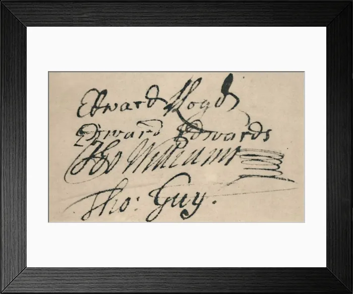 Framed Print : Signature of Edward Lloyd, 1692, (1928) Framed Print : Signature of Edward Lloyd, 1692, (1928)