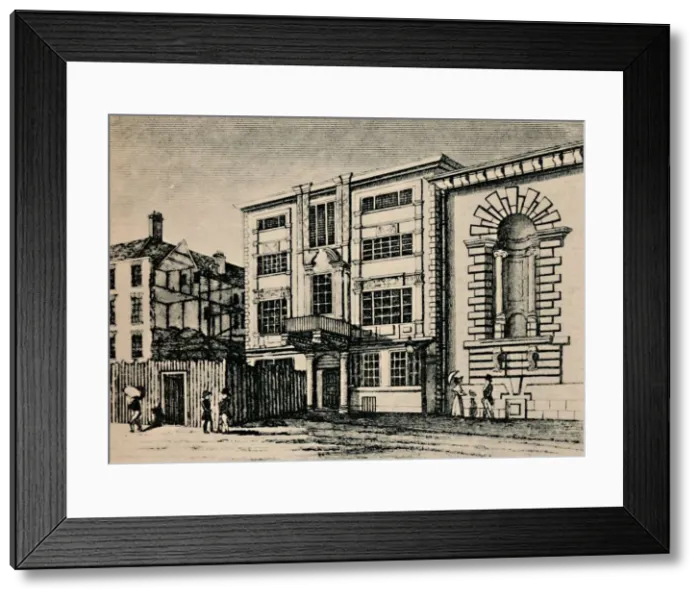 Framed Print : General Post Office, circa 1793 - Showing Buildings Adjoining Lloyds Coffee House, (1928) Framed Print : General Post Office, circa 1793 - Showing Buildings Adjoining Lloyds Coffee House, (1928)