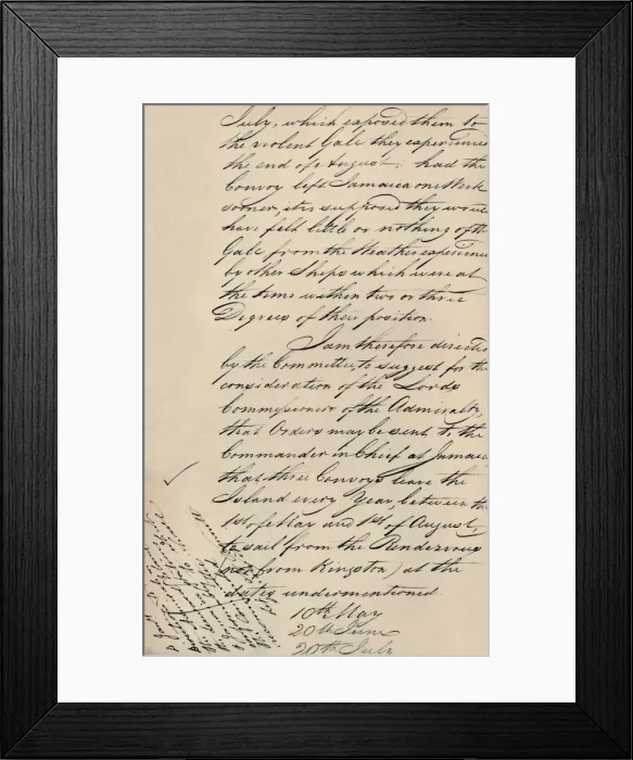 Framed Print : Part of Letter Dated 31 December 1806 from Lloyds to the Admiralty, (1928) Framed Print : Part of Letter Dated 31 December 1806 from Lloyds to the Admiralty, (1928)