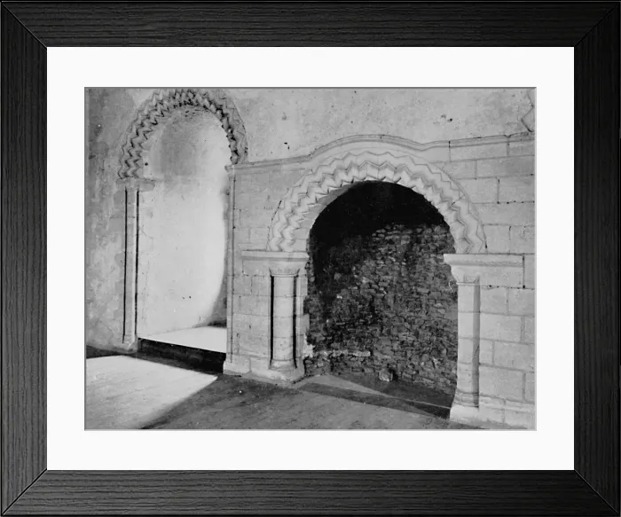Framed Print : Fire-Place in the Banqueting Hall, Castle Hedingham, Essex (12th Cent. ), 1927 Framed Print : Fire-Place in the Banqueting Hall, Castle Hedingham, Essex (12th Cent. ), 1927