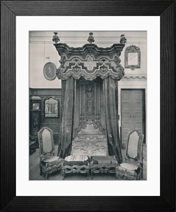 Framed Print : State Bed, English, c. 1708, 1928 Framed Print : State Bed, English, c. 1708, 1928