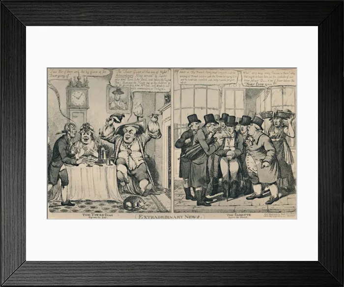 Framed Print : Caricature by Ansell, Showing Doorway of Lloyds in 1808, 1928. Artists: Ansell, Unknown Framed Print : Caricature by Ansell, Showing Doorway of Lloyds in 1808, 1928. Artists: Ansell, Unknown