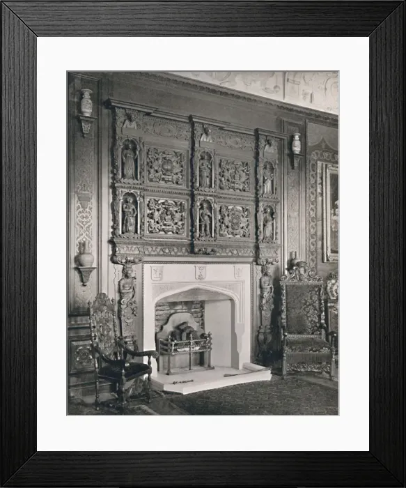 Framed Print : Chimney-Piece in the King William Drawing room, Castle Ashby, 1927