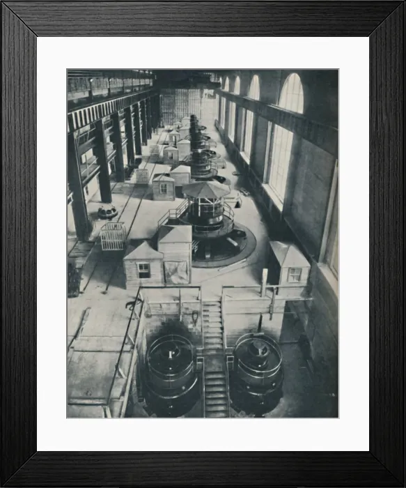 Framed Print : Instruments of Power for the Rushing Waters of Niagara River, c1935 Framed Print : Instruments of Power for the Rushing Waters of Niagara River, c1935