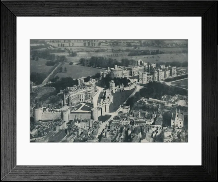 Framed Print : Girt with Grey Embattled Walls and Towers, The Oldest Home of British Majesty, c1935 Framed Print : Girt with Grey Embattled Walls and Towers, The Oldest Home of British Majesty, c1935