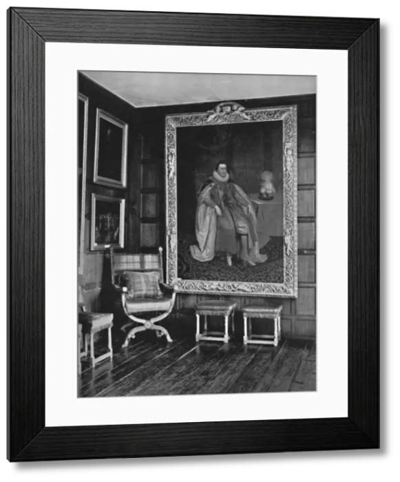 Framed Print : A Corner of the Leicester Gallery, Knole. With Portrait of James I, 1928 Framed Print : A Corner of the Leicester Gallery, Knole. With Portrait of James I, 1928