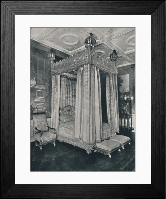 Framed Print : The Kings Bedroom at Knole. Bedstead Made for James I, 1928 Framed Print : The Kings Bedroom at Knole. Bedstead Made for James I, 1928