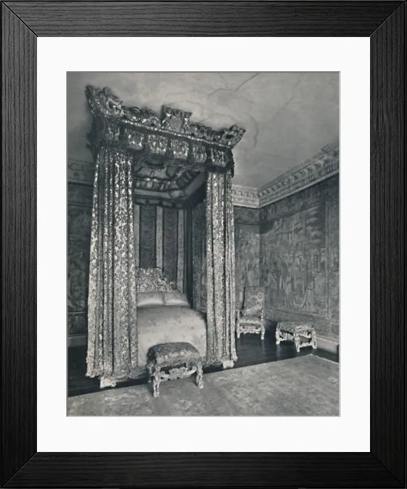 Framed Print : The Venetian Ambassadors Rom at Knole. The Bedstead Made for James I, The Chair Framed Print : The Venetian Ambassadors Rom at Knole. The Bedstead Made for James I, The Chair