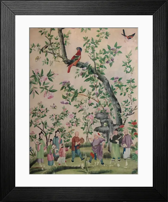 Framed Print : Chinese Hand-Painted Wall-Paper, 1928