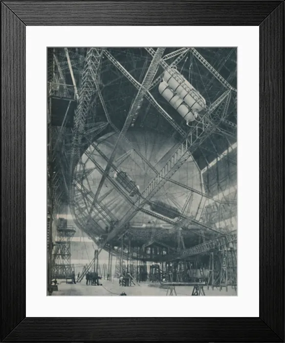 Framed Print : Intricacies of Framework and Cylinder: R101 in the Making, c1935 Framed Print : Intricacies of Framework and Cylinder: R101 in the Making, c1935