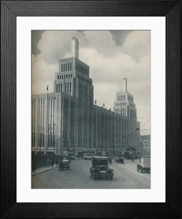 Framed Print : The Tower-Flanked Mass of the Karstadthaus Built in a Working-Class District, c1935 Framed Print : The Tower-Flanked Mass of the Karstadthaus Built in a Working-Class District, c1935