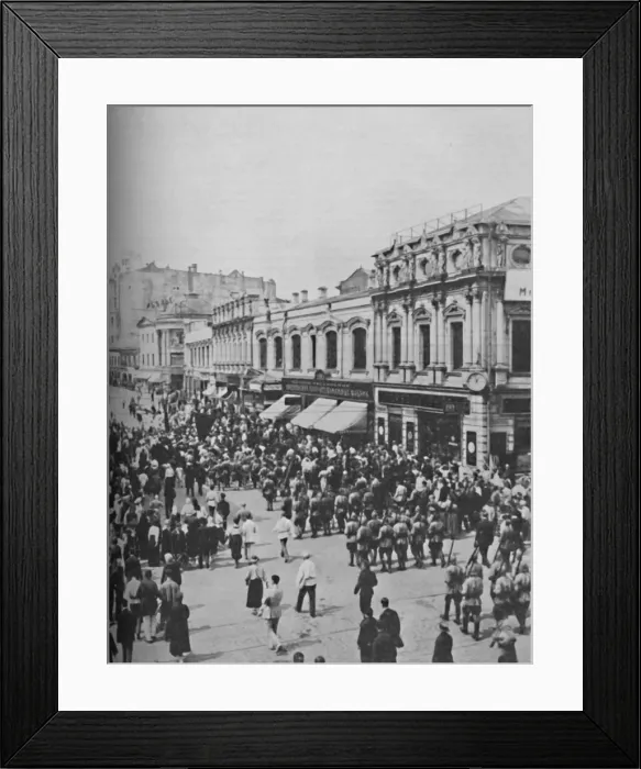 Framed Print : Military Demonstration in the Streets of Moscow, c1935. Artist: FA Mackenzie Framed Print : Military Demonstration in the Streets of Moscow, c1935. Artist: FA Mackenzie
