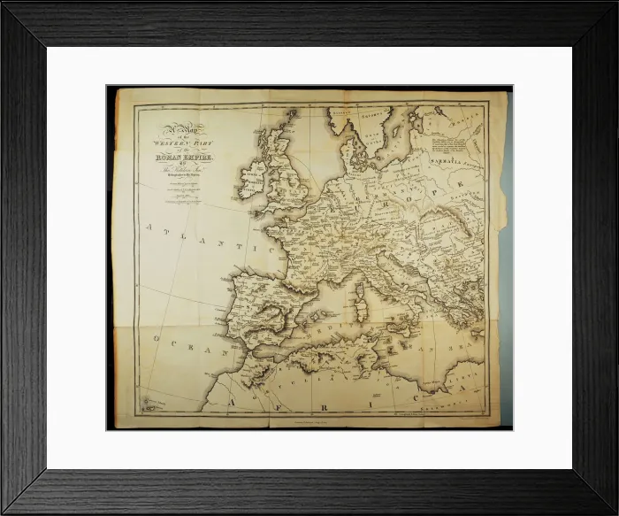 Framed Print : Map of the Roman provinces in times of Hadrian, printed in London in 1815 Framed Print : Map of the Roman provinces in times of Hadrian, printed in London in 1815