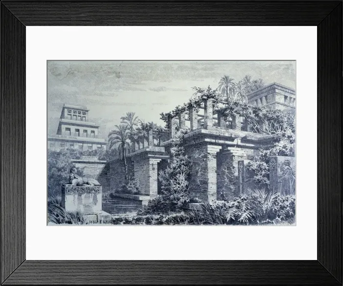 Framed Print : The seven wonders of the world, hanging gardens on terraces in the palace of Nebuchadnezzar Framed Print : The seven wonders of the world, hanging gardens on terraces in the palace of Nebuchadnezzar