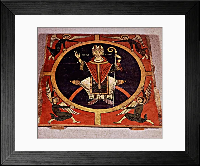 Framed Print : Ceiling supposedly from Oros (Pallars Subira), with the figure of St. Peter Framed Print : Ceiling supposedly from Oros (Pallars Subira), with the figure of St. Peter
