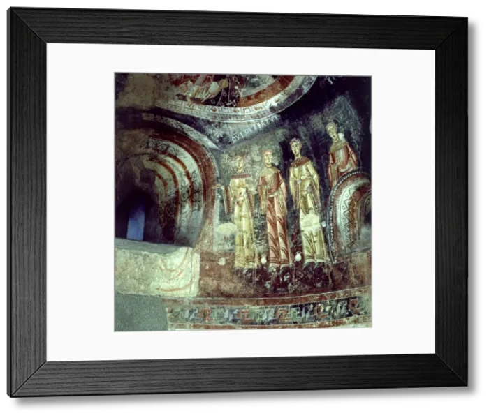 Framed Print : Fragment of the Paintings of Sant Quirze Pedret (Bergueda), 12th century mural Framed Print : Fragment of the Paintings of Sant Quirze Pedret (Bergueda), 12th century mural