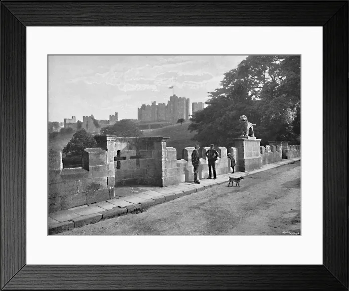 Framed Print : Alnwick: The Lion Bridge and Castle, c1896. Artist: M Aunty Framed Print : Alnwick: The Lion Bridge and Castle, c1896. Artist: M Aunty