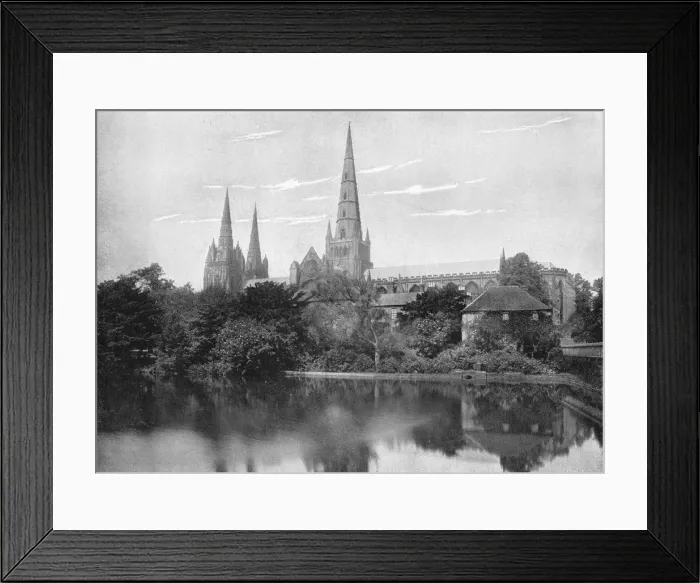 Framed Print : Lichfield Cathedral, c1896. Artist: Valentine & Sons Framed Print : Lichfield Cathedral, c1896. Artist: Valentine & Sons