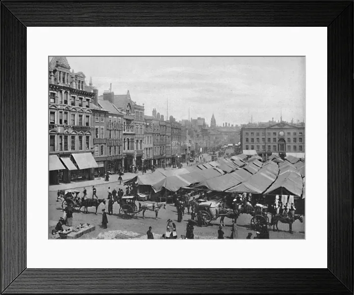 Framed Print : Nottingham: The Market-Place, c1896. Artist: Frith & Co Framed Print : Nottingham: The Market-Place, c1896. Artist: Frith & Co