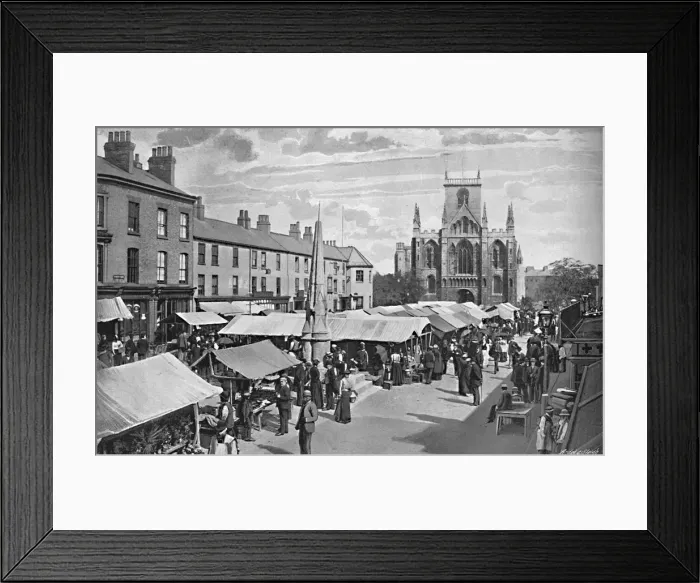 Framed Print : Market Place, Selby, c1896. Artist: Poulton & Co Framed Print : Market Place, Selby, c1896. Artist: Poulton & Co