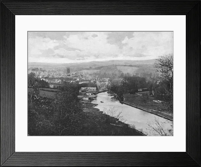 Framed Print : Totnes, from the Sharpham Road, c1896. Artist: Brinley & Son Framed Print : Totnes, from the Sharpham Road, c1896. Artist: Brinley & Son