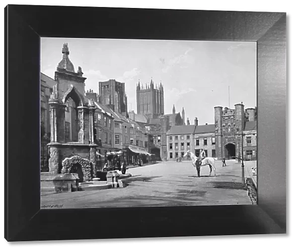 Market Place and Cathedral Towers, Wells, c1896. Artist: Thomas W Phillips
