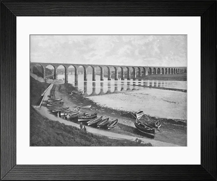 Framed Print : The Bridges, Berwick-Upon-Tweed, c1896. Artist: Poulton & Co Framed Print : The Bridges, Berwick-Upon-Tweed, c1896. Artist: Poulton & Co
