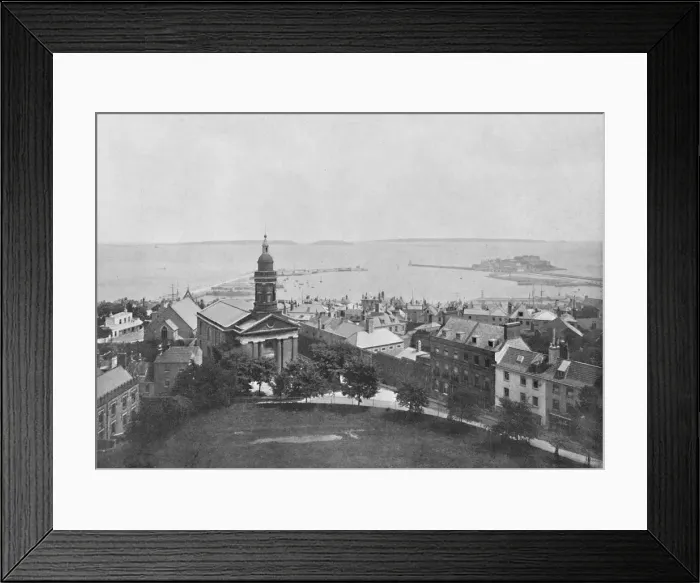Framed Print : St. Peter Port and Island, Guernsey, c1896. Artist: Carl Norman Framed Print : St. Peter Port and Island, Guernsey, c1896. Artist: Carl Norman